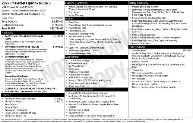 2027 Chevrolet Equinox RS AWD for sale in Englewood, CO