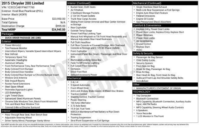 2015 Chrysler 200 Limited for sale in Sherman, TX