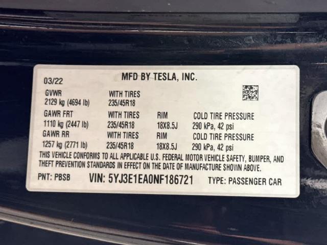 2022 Tesla Model 3 Rear-Wheel Drive
