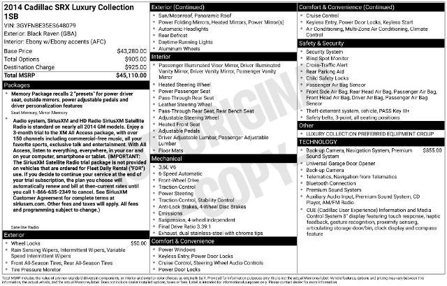 2014 Cadillac SRX Luxury Collection