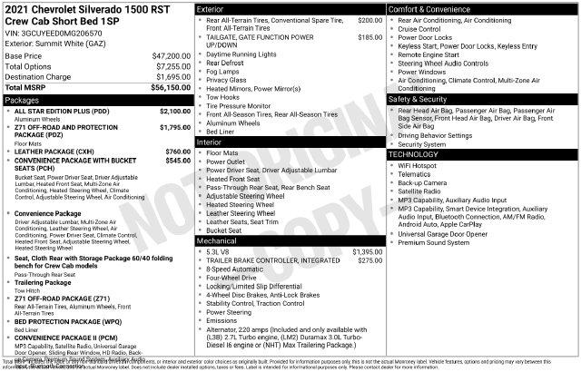 Used 2021 Chevrolet Silverado 1500 4WD Crew Cab Short Bed RST For Sale in Muscle Shoals, AL