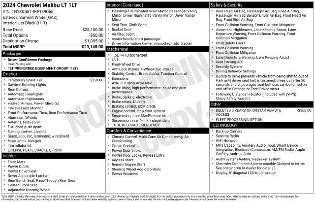 2024 Chevrolet Malibu FWD 1LT for sale in Sherman, TX