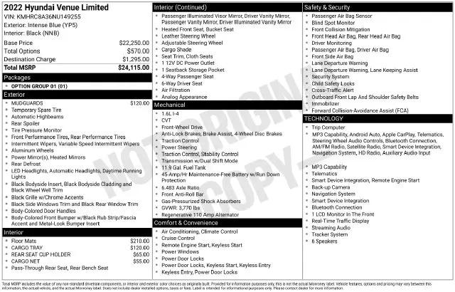 2022 Hyundai Venue for sale near Norwalk, OH
