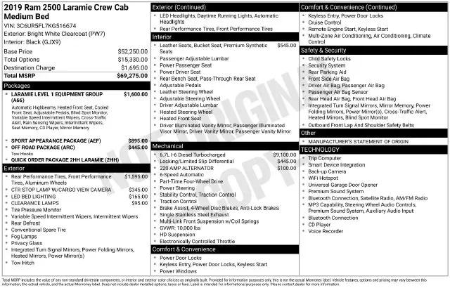 2019 Ram 2500 Laramie Crew Cab 4x4 64 Box