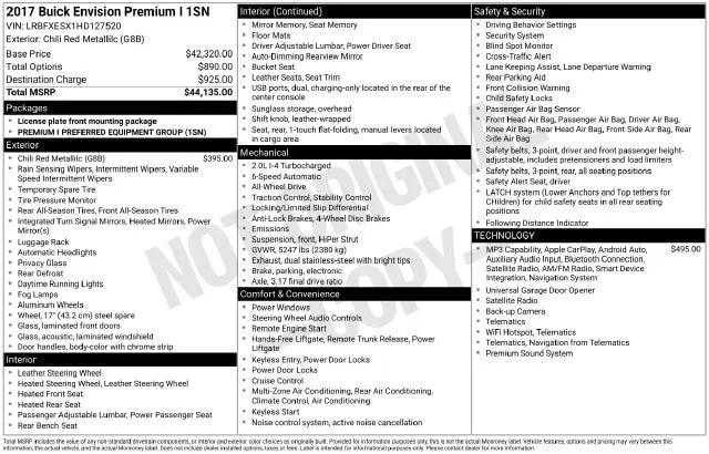 2017 Buick Envision Premium I