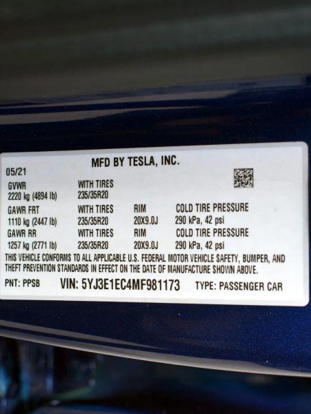 2021 Tesla Model 3 Performance Dual Motor All-Wheel Drive