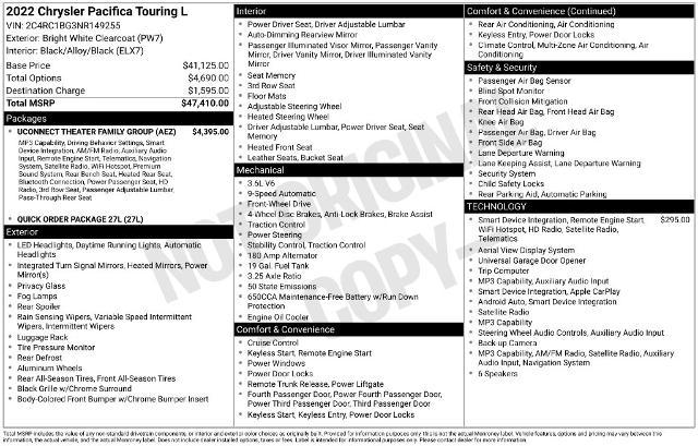 2022 Chrysler Pacifica Touring L