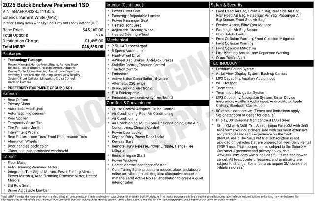 2025 Buick Enclave for sale near Norwalk, OH