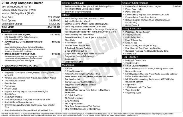 2018 Jeep Compass Limited 4x4 for sale in Madison Heights, VA