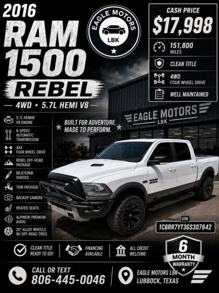 2016 Ram 1500 Rebel for sale in Lubbock, TX