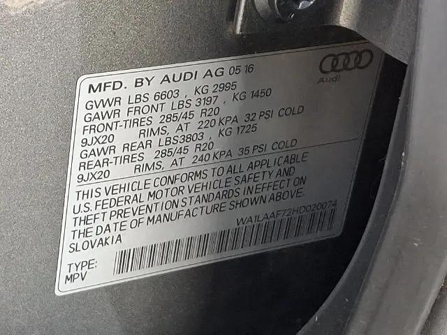 2017 Audi Q7 3.0T Premium