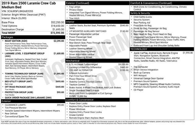 2019 Ram 2500 Laramie Crew Cab 4x4 64 Box