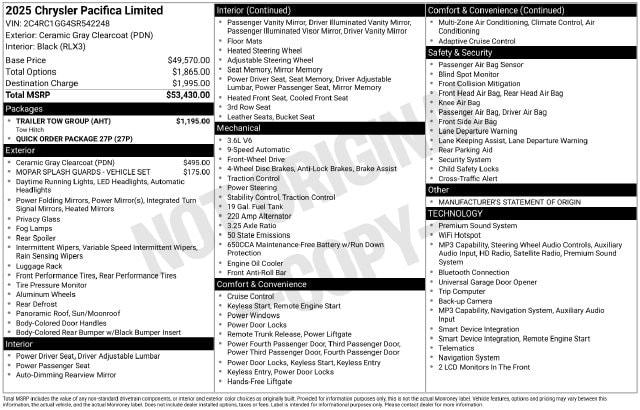 2025 Chrysler Pacifica Limited