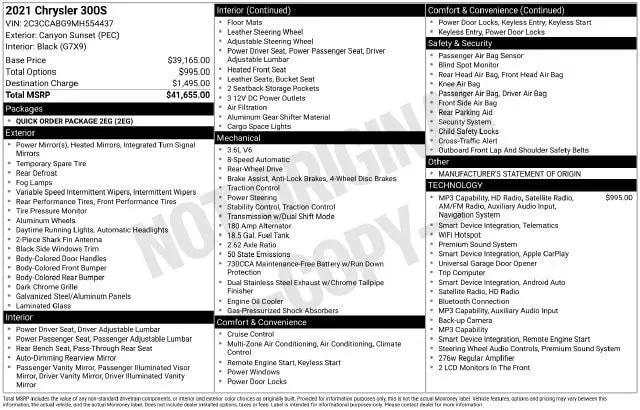 2021 Chrysler 300 300S for sale in Irving, TX