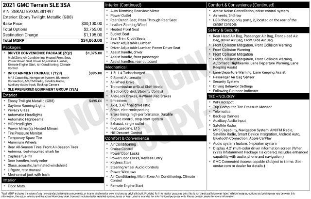 2021 GMC Terrain AWD SLE