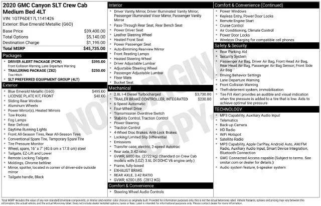 2020 GMC Canyon 4WD Crew Cab Short Box SLT for sale in South Salt Lake, UT