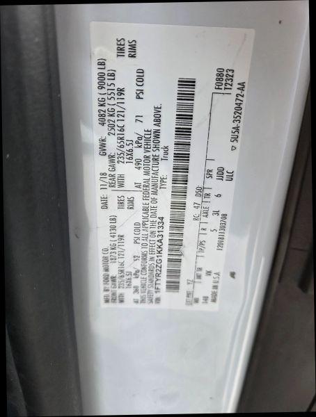 2019 Ford Transit w/60/40 Side Door w/LWB