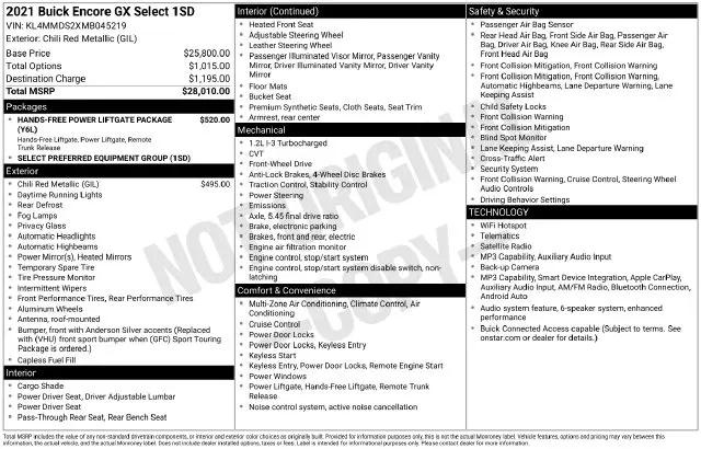 2021 Buick Encore GX FWD Select