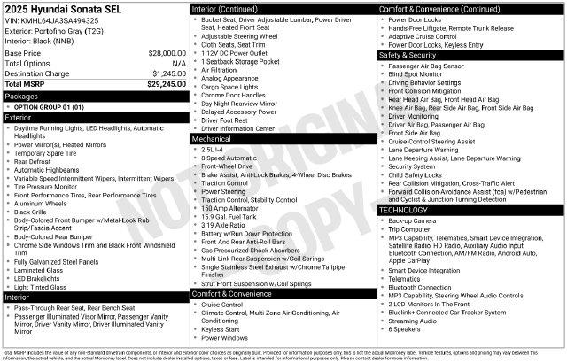 2025 Hyundai Sonata SEL for sale in Grand Prairie, TX