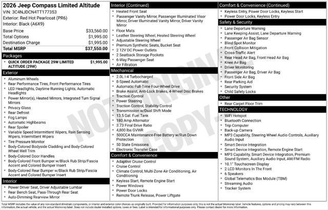 2026 Jeep Compass Limited Altitude