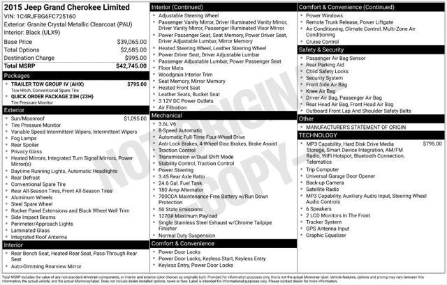 2015 Jeep Grand Cherokee Limited for sale in FARGO, ND
