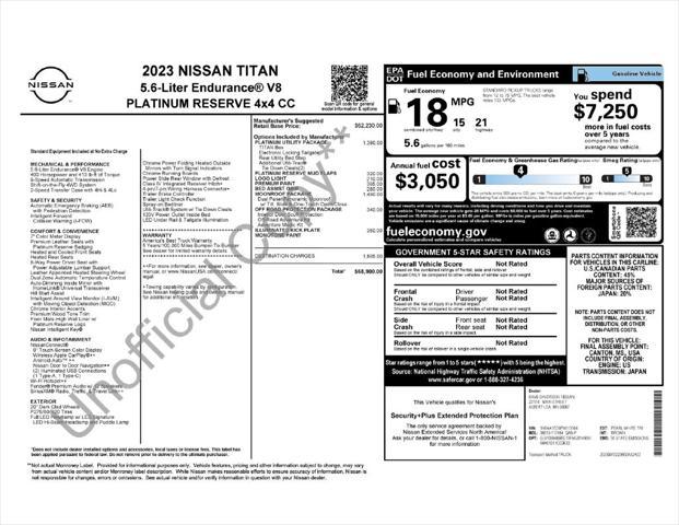 2023 Nissan Titan Crew Cab Platinum Reserve 4x4