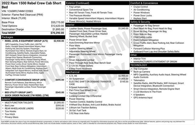 2022 Ram 1500 Rebel Crew Cab 4x4 57 Box