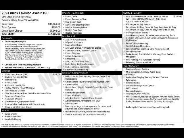 2023 Buick Envision Avenir FWD
