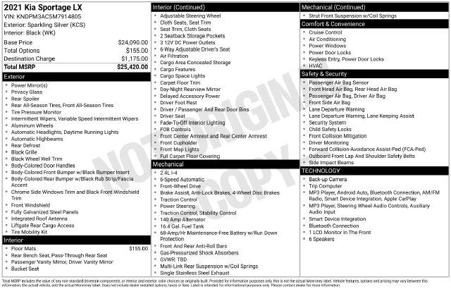 2021 Kia Sportage LX for sale in Cockeysville, MD