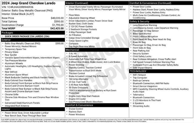 2024 Jeep Grand Cherokee Laredo 4x4 for sale in FARGO, ND