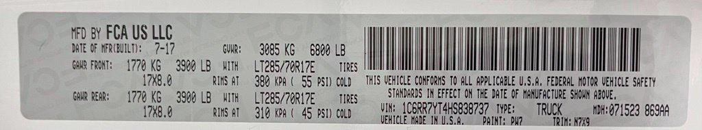 2017 Ram 1500 Rebel Crew Cab 4x4 57 Box