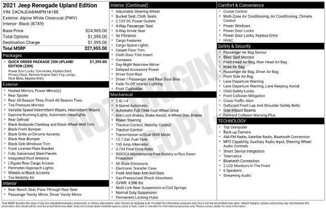 2021 Jeep Renegade Upland 4x4 for sale in Castle Rock, CO