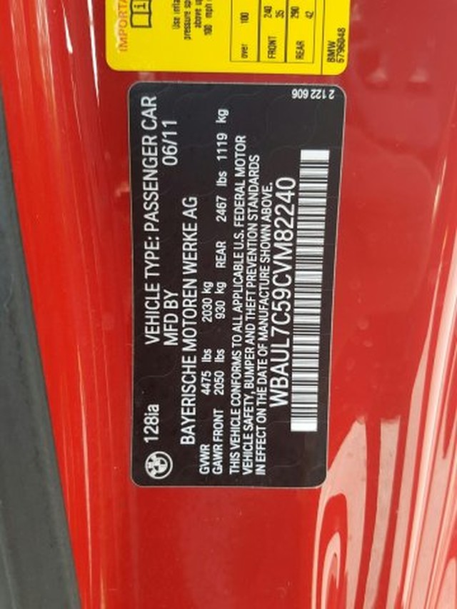 2012 BMW 1 Series 128i