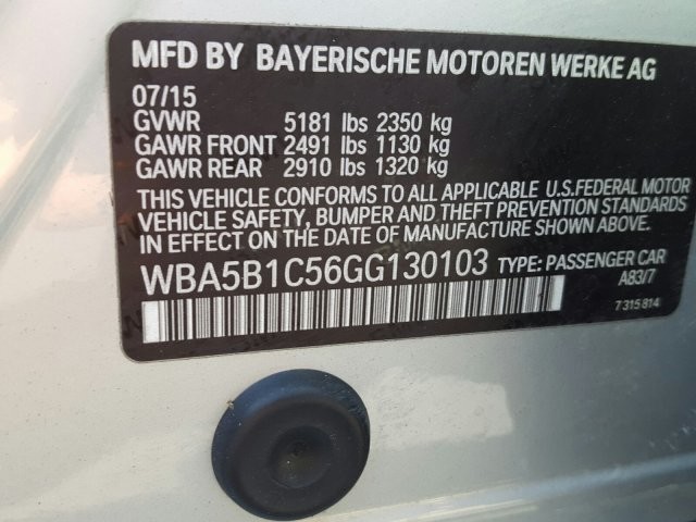 2016 BMW 5 Series 535i