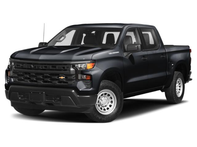 Black 2023 Chevrolet Silverado 1500 Custom Trail Boss Crew Cab 4WD Pickup Truck Four-Wheel Drive Automatic
